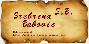 Srebrena Babović vizit kartica